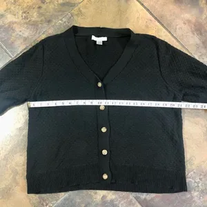 Christopher & Banks Women’s Knitted Black Cardigan Size Large thumbnail 4