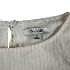 Madewell‎ Striped Bell Sleeve Blouse Cotton Top Boho Romantic XS thumbnail 3
