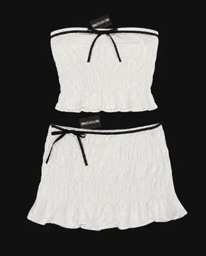 prettylittlething tube top mini skirt set thumbnail 2