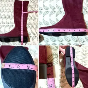 Kenneth Cole Reaction Windy Faux Suede Over Knee High Boot Deep Burgundy NIB thumbnail 12