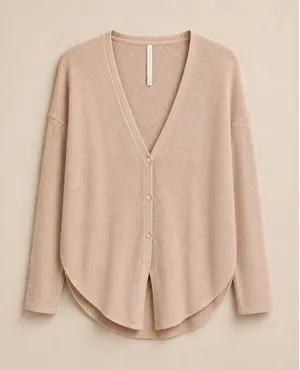 The Group Babaton Womens Pink Waffle Knit Cardigan S V-Neck SWF0-1113-30 thumbnail 1