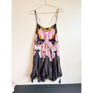 Free People Mini Dress Womens‎ Small Black Pink Floral Mirror Boho Festival thumbnail 7