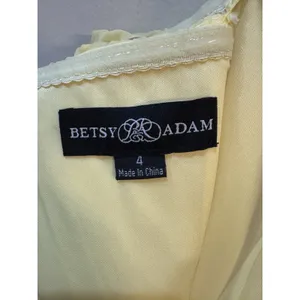 Betsy & Adam Women's Pleated Strapless Gown Lemon size 4 Pleated dress Flouncy thumbnail 7