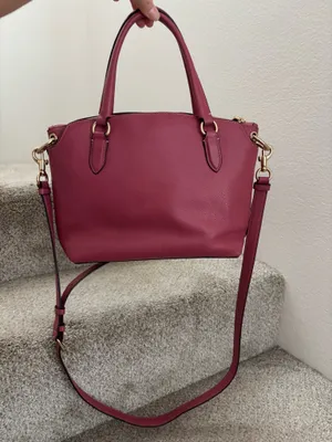 Coach Pink Remi Satchel Pebbled Leather Crossbody Shoulder Bag thumbnail 6
