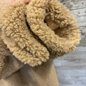 Altar'd State Womens L Coat Faux Fur Tan Beige Double Breasted Teddy Bear Fur thumbnail 6