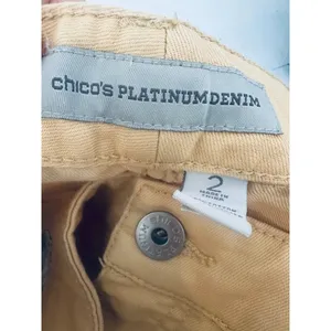 Chico's Platinum Denim Ultimate Fit Crop‎ Capri Pants Size 2 Large 12/14 Yellow thumbnail 4