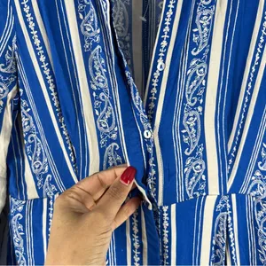 Free People‎ After The Storm Maxi Dress Button Front Paisley 3/4 Sleeve Boho thumbnail 7