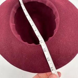 Vintage‎ Victoria Secret Wide Brim Wool Floppy Brim Hat Wine Burgundy elegant thumbnail 4