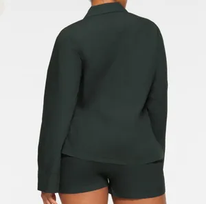 SKIMS LIMITED EDITION SPA BUTTON UP SLEEP TOP ‘PINE’ thumbnail 8