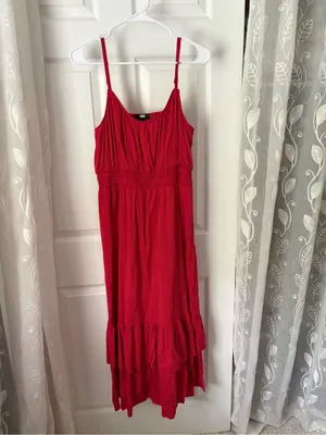 Paige Tiered midi Dress with Smocked Waist women size 10 cotton blended thumbnail 2