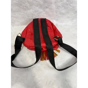 Steve Madden Red Embossed Logo Mini‎ Backpack with Tassel Gold Tone Hardware thumbnail 7