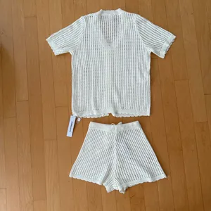 Princess Polly Beach Day white crochet knit top and shorts set thumbnail 5