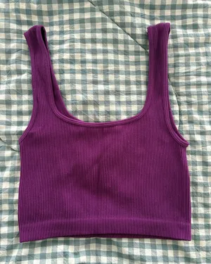 Zara Ribbed Magenta Tank Top thumbnail 1