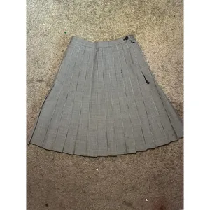 El Vous‎ Gingham Pleated Midi Skirt Black White Plaid Academic Size 4 thumbnail 3