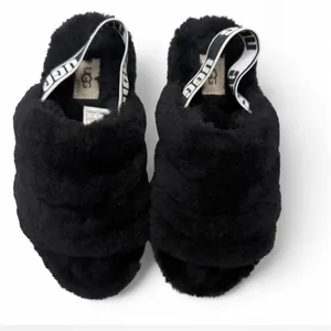 UGG Black Fluffy Sandals thumbnail 2
