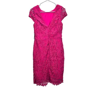 NWT Lulus‎ Right Sheer, Right Now Magenta Lace Bodycon Dress MEDIUM thumbnail 6