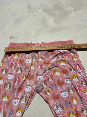 Little sleepies Pink boho bunnies Print Pajama Pants large thumbnail 5