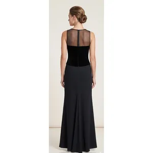 Betsy & Adam Vintage Velvet Mesh Back Formal Gown Black Sz 7/8 Women's 4/6 NWT thumbnail 7