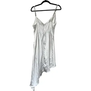 NWT ELIATT Satin Jacinda Rhinestone Asymmetric Cocktail White Dress Sz M thumbnail 4