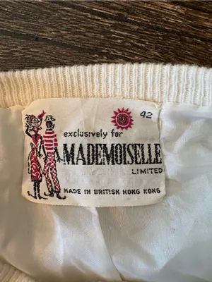 Mademoiselle Cardigan Women 42 US 8 Cream Excellent Vintage Floral Beaded Pearl thumbnail 4