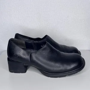 Y2K Timberland Smart Comfort System Black Leather Heeled Shoes Sz 8M thumbnail 8