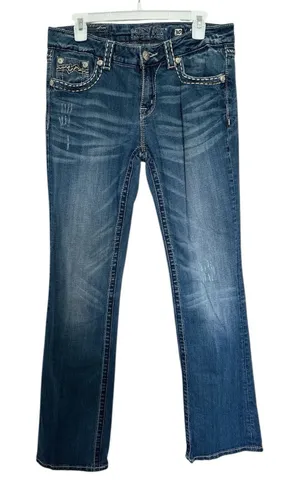 Miss Me jeans Easy Boot heavy stitching embellished back pockets Size 30 thumbnail 1