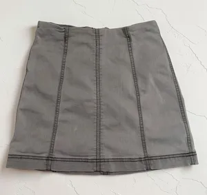 Free People Modern Femme Washed Gray Denim Mini Skirt Womens 8‎ thumbnail 1