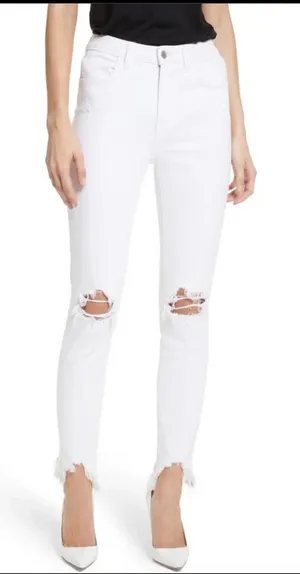 L'AGENCE High Line High Rise Skinny Jeans White Size 28 thumbnail 1