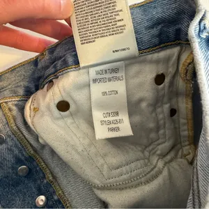 AGOLDE Parker Distressed‎ Denim Cut Off Shorts Light Wash Blue size 26 thumbnail 7