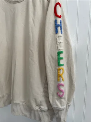 AERIE “Cheers” Down-To-Earth Sweatshirt in Soft Oat Size M thumbnail 8