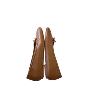 Nordstrom Flats Size 5 Square‎ Toe Brown Leather Slip On Casual Shoes thumbnail 6