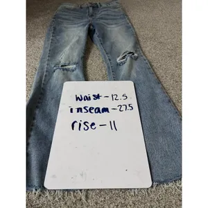 Risen Jeans Women 7/28 Light Wash Distressed High Rise Straight Leg RDP5517 Blue thumbnail 5