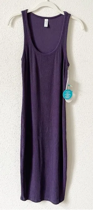 Wet Swimwear Textured Midi Coverup Dress Eggplant Size Large Resort Vacation thumbnail 1