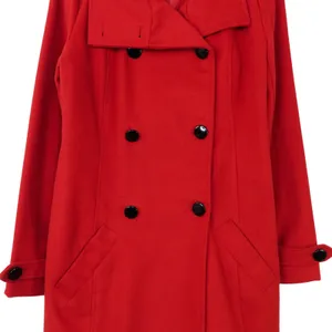 Charlotte Russe Red Wool Pea Coat Small Long Double Breasted Peacoat thumbnail 6