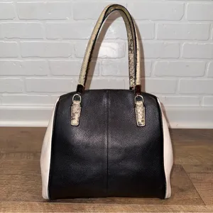 Coach Minetta Snakeskin-Patterned Black and Cream Crossbody Bag thumbnail 12