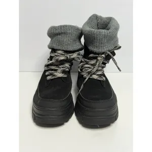 Ugg Black Ashton Hiker Lace Up Waterproof Suede Knit Boots Women Size Us 9 thumbnail 2