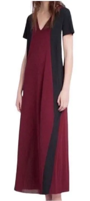Zara Color Block Burgundy & Black Maxi Dress(Size Small) thumbnail 1