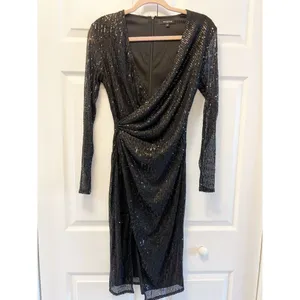 Area Stars Asymmetrical‎ Sequin Dress Black Women's Womens Size Small thumbnail 4