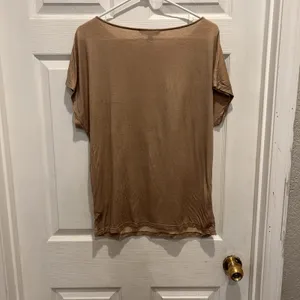 VTG Lauren Ralph Lauren Gold Metallic‎ Shimmer Dolman Boatneck Top Large Festive thumbnail 4