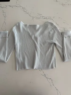Double Zero Cropped Cream Boutique Sweater thumbnail 2