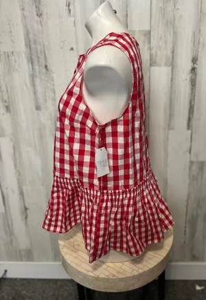 Red Checkers Blouse Size L thumbnail 2