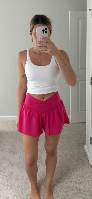 Crossover Flowy Shorts Pink Size L thumbnail 1