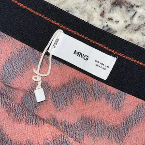 Mango Womens Animal Print Elastic Waist Flowy Midi Skirt Red Orange Black Size L thumbnail 6