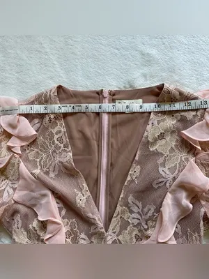 For Love & Lemons Bumble Pink Ruffle Lace Mini Dress size S thumbnail 6