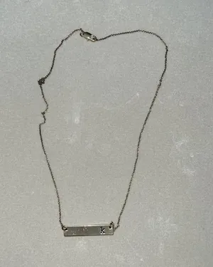 🤩4/$15🥳 k initial bar necklace thumbnail 1