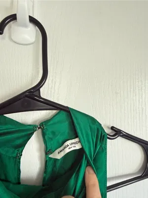 Amanda Uprichard Sandrine Dress in Dark Green thumbnail 4