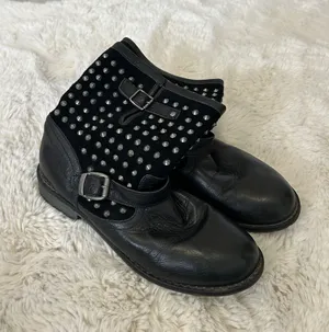 Zigi Girl Black Studded Combat Boots thumbnail 1