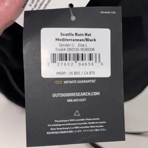 Outdoor Research Seattle Rain Hat Dark Mediterranean/Black Gorpcore NWT thumbnail 5