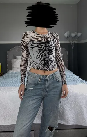 Princess Polly Sheer Zebra Long Sleeve Top thumbnail 1