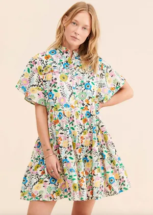 Ro's Garden Vibeka Ruffle Mini Dress Womens Medium thumbnail 1